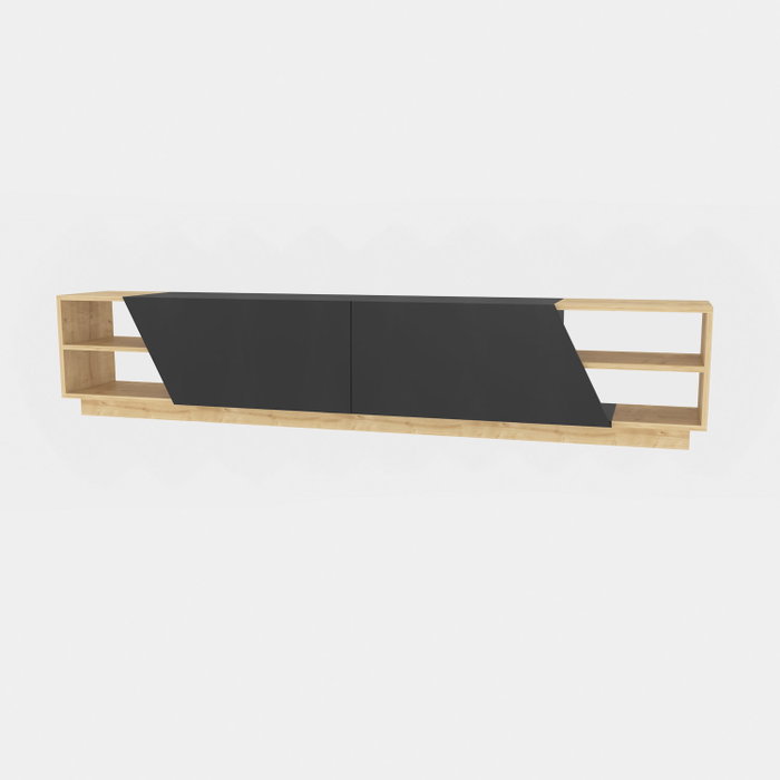 Hanah Home Rhodes Soporte de TV Roble y Antracita Hanah Home Rhodes Soporte de TV Roble y Antracita